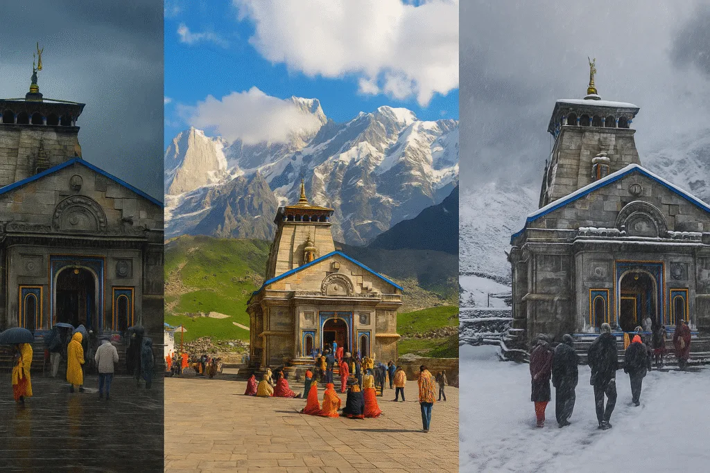 kedarnath temple in seasons
