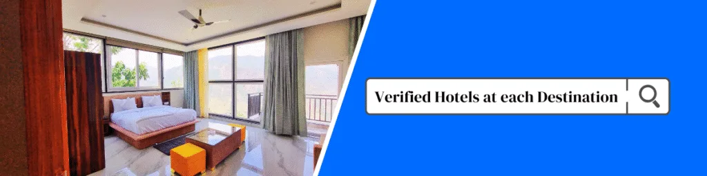 Verified Hotels at each Destination