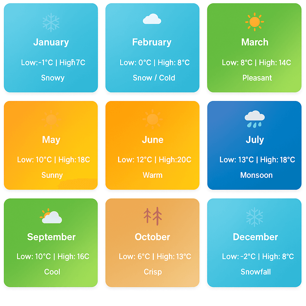 monthly weather chart of Nainital