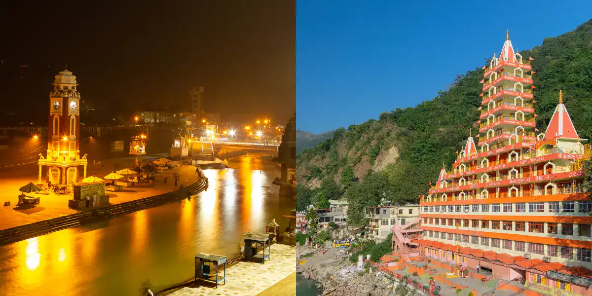 Riverside temples and ghats in Haridwar and Rishikesh