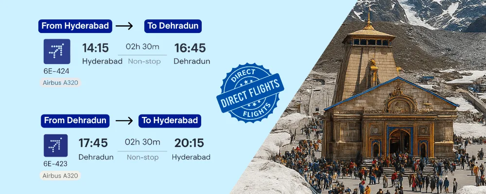 Hyderabad to Dehradun Direct Flight