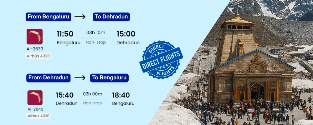 Bengaluru to Dehradun Direct Flight