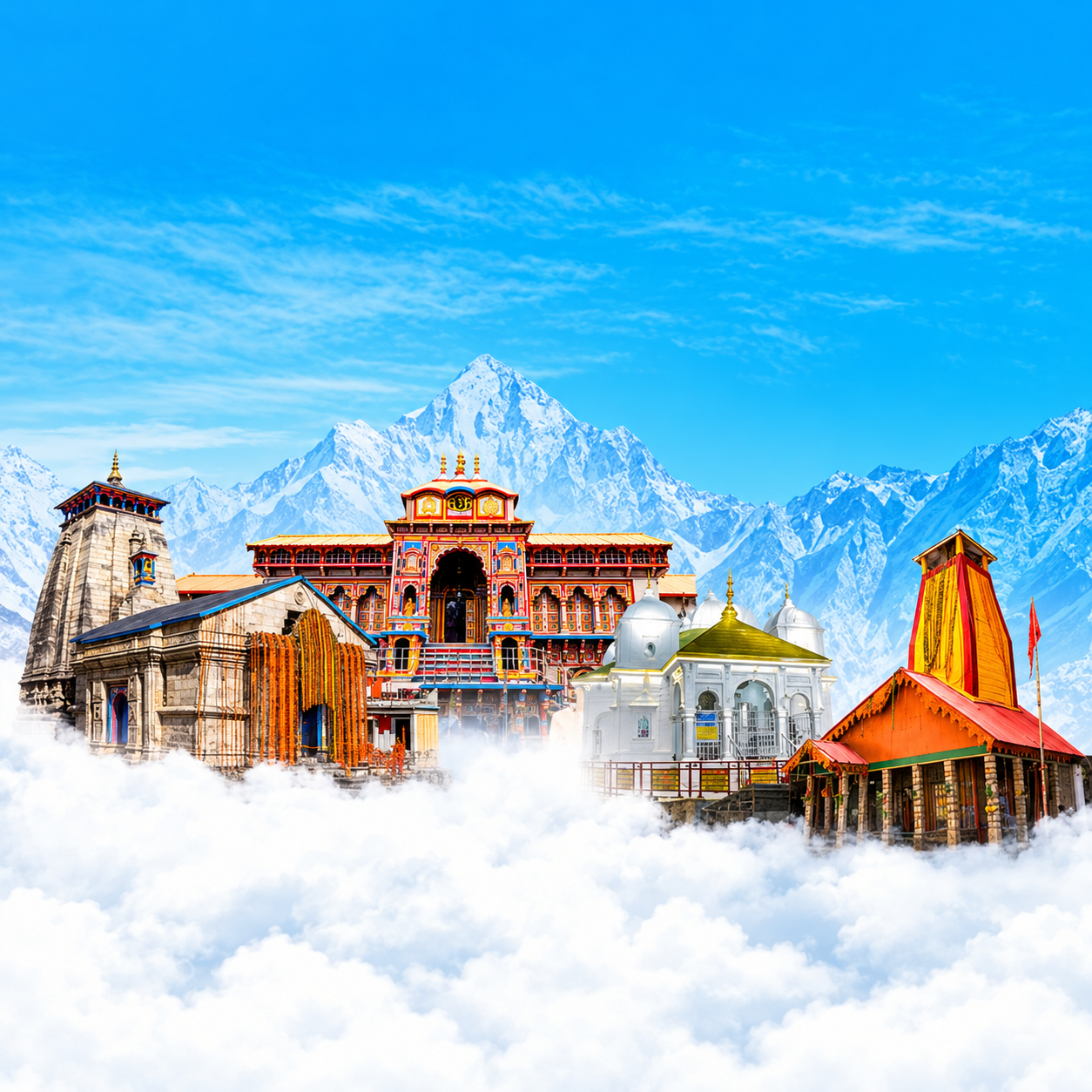 Four Char Dham shrines in Uttarakhand